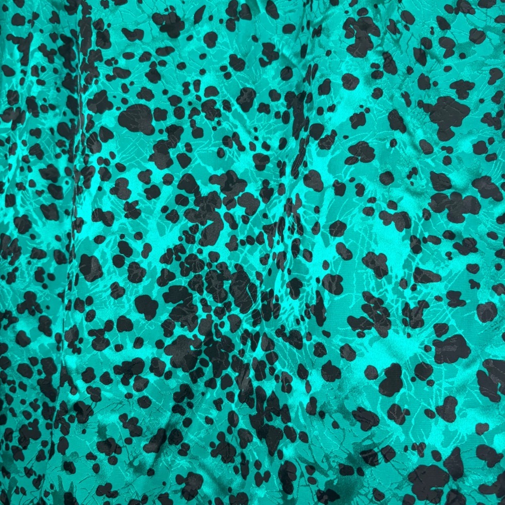 Vintage 100% Pure Silk Green Black Abstract Print Pencil Skirt Size 10 RN 56460 - Picture 2 of 5